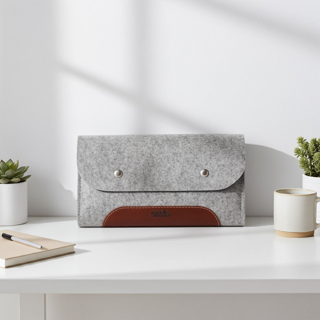 Cable Bag CORRIEDALE XS made of wool felt and leather