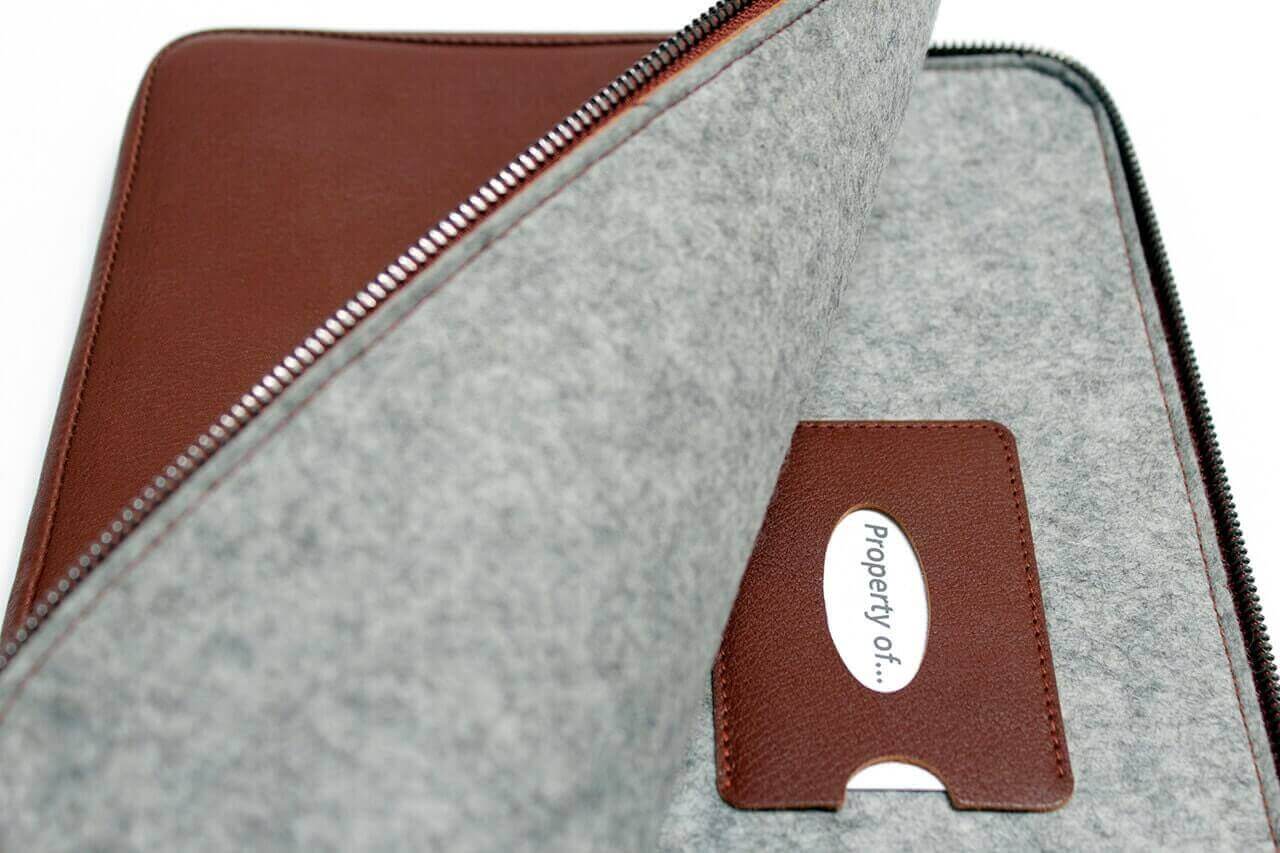 Microsoft Surface Pro Hülle ANGUS aus Leder, braun, für Microsoft Surface Pro 11/10/9/8/7/6 mit Vordertasche