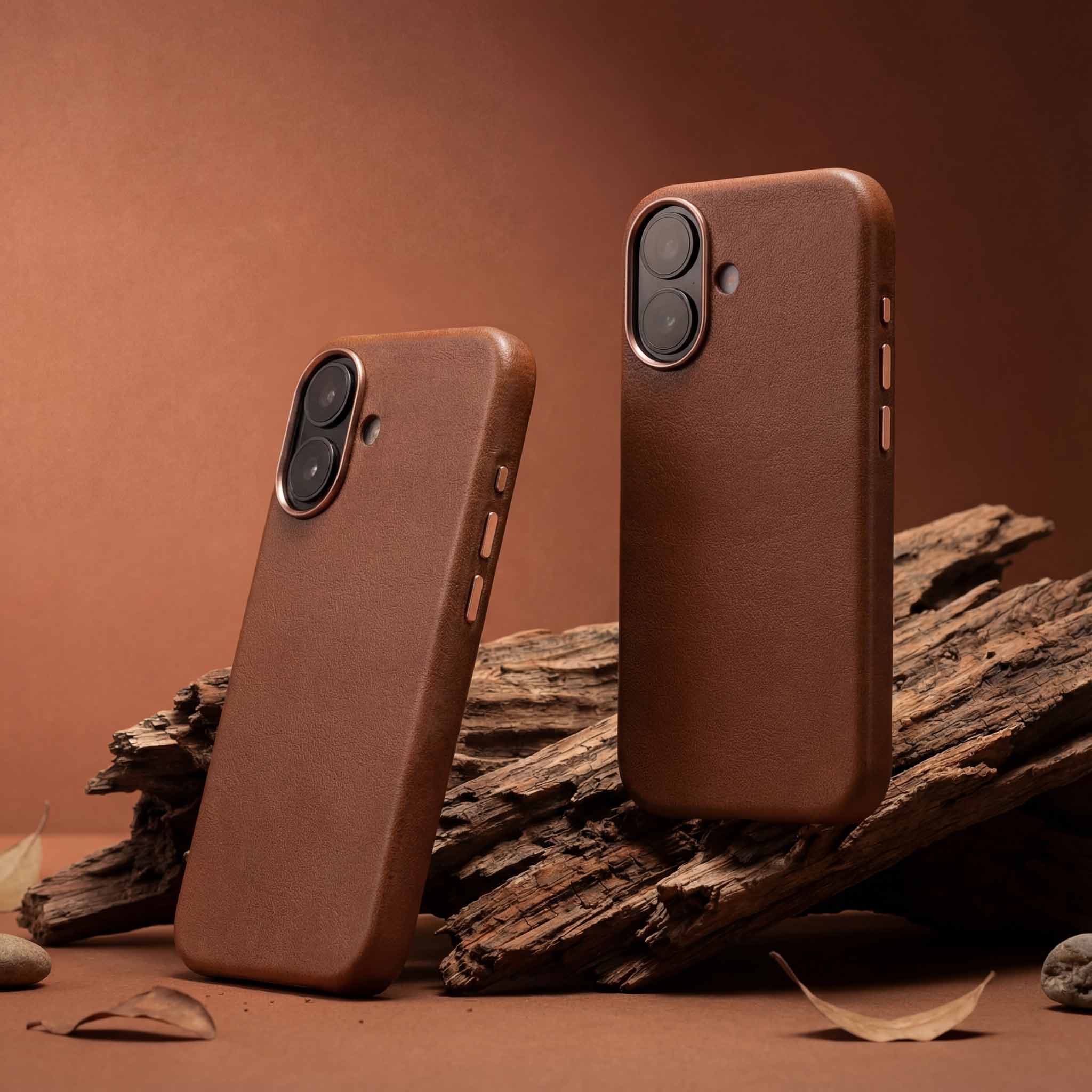 iPhone Lederhülle CHESTER - Leder oder Alcantara case Farbe: Hellbraun Größe: iPhone 17 Pack & Smooch