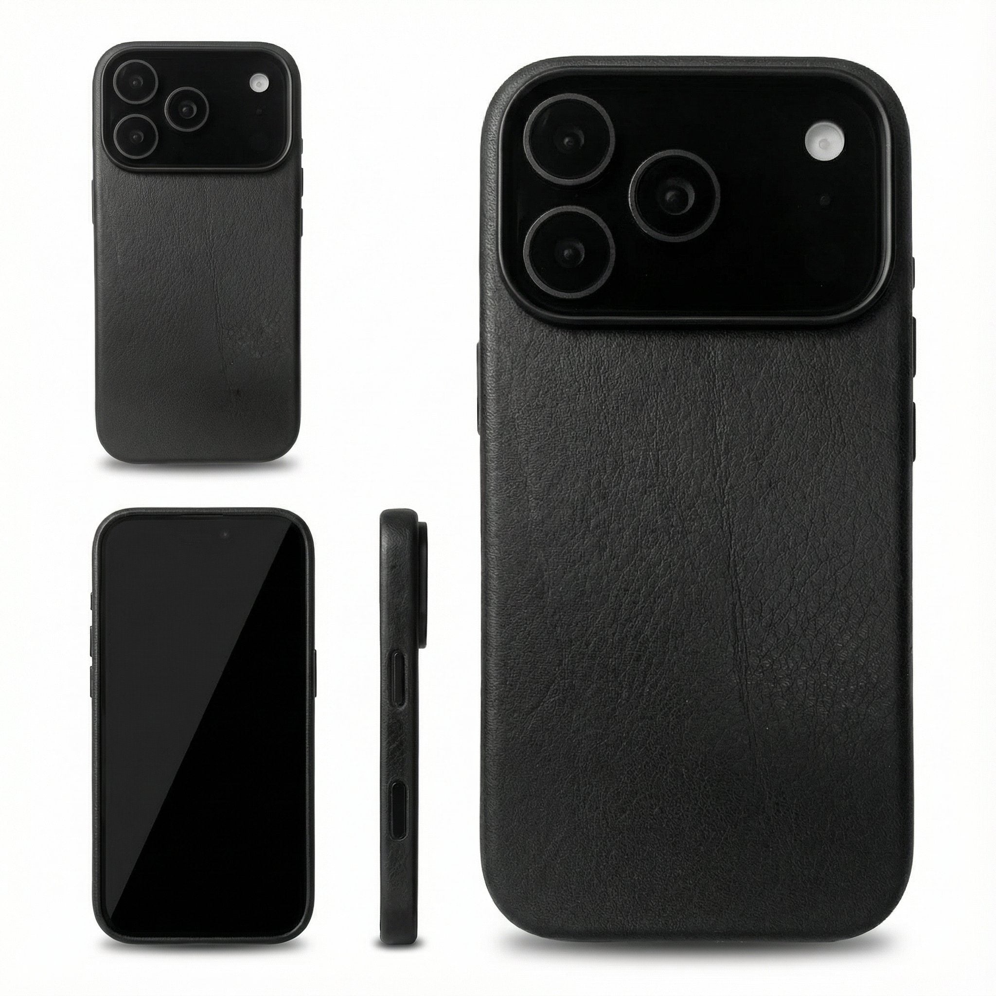 iPhone Lederhülle CHESTER - Leder oder Alcantara case Farbe: Schwarz Größe: iPhone 17 Pro Pack & Smooch