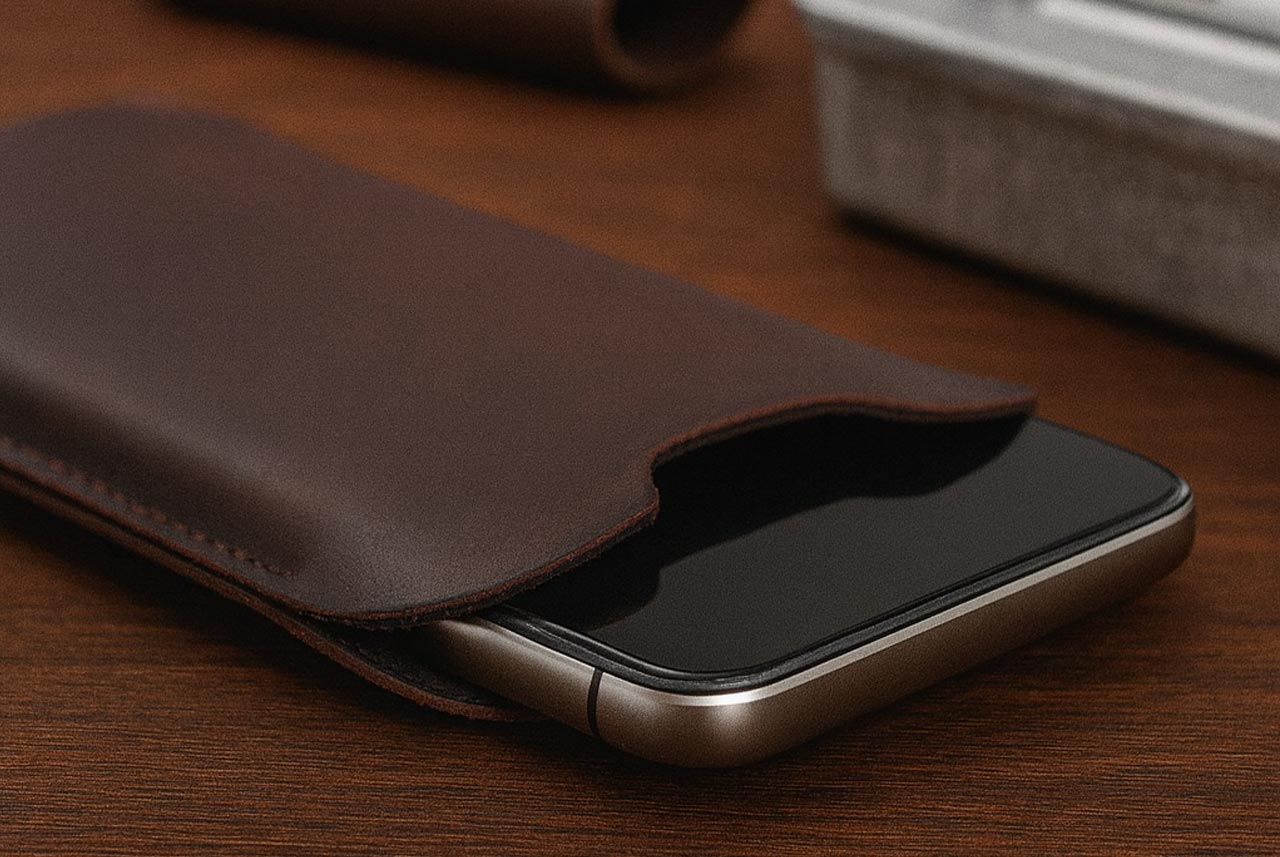 iPhone Hülle KINGSTON aus Leder Farbe: Dunkelgrau-Dunkelbraun Größe: iPhone 17/16e/16/Pro + ältere bis 12 Pack & Smooch