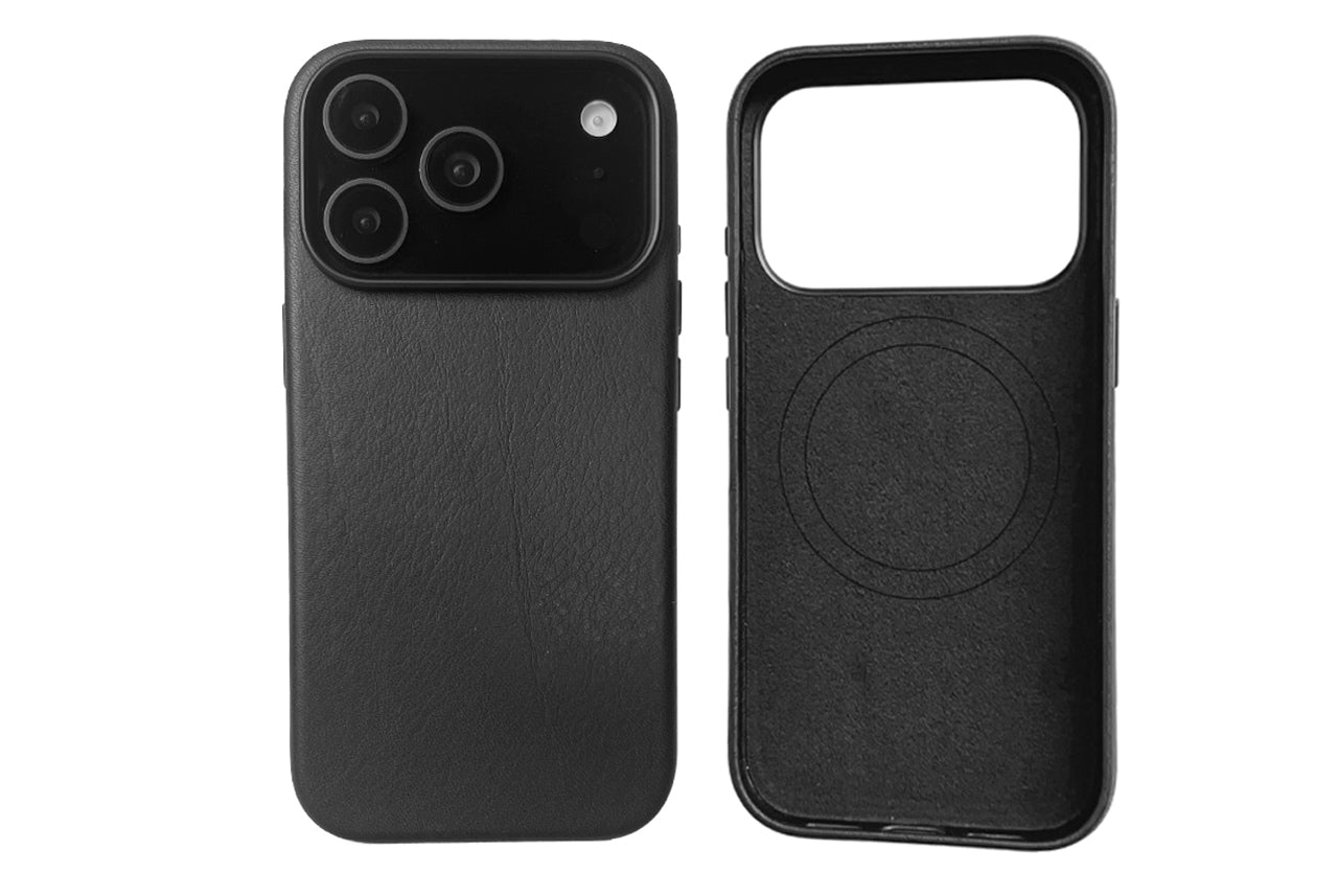 iPhone Lederhülle CHESTER - Leder oder Alcantara case Farbe: Schwarz Größe: iPhone 17 Pro Pack & Smooch