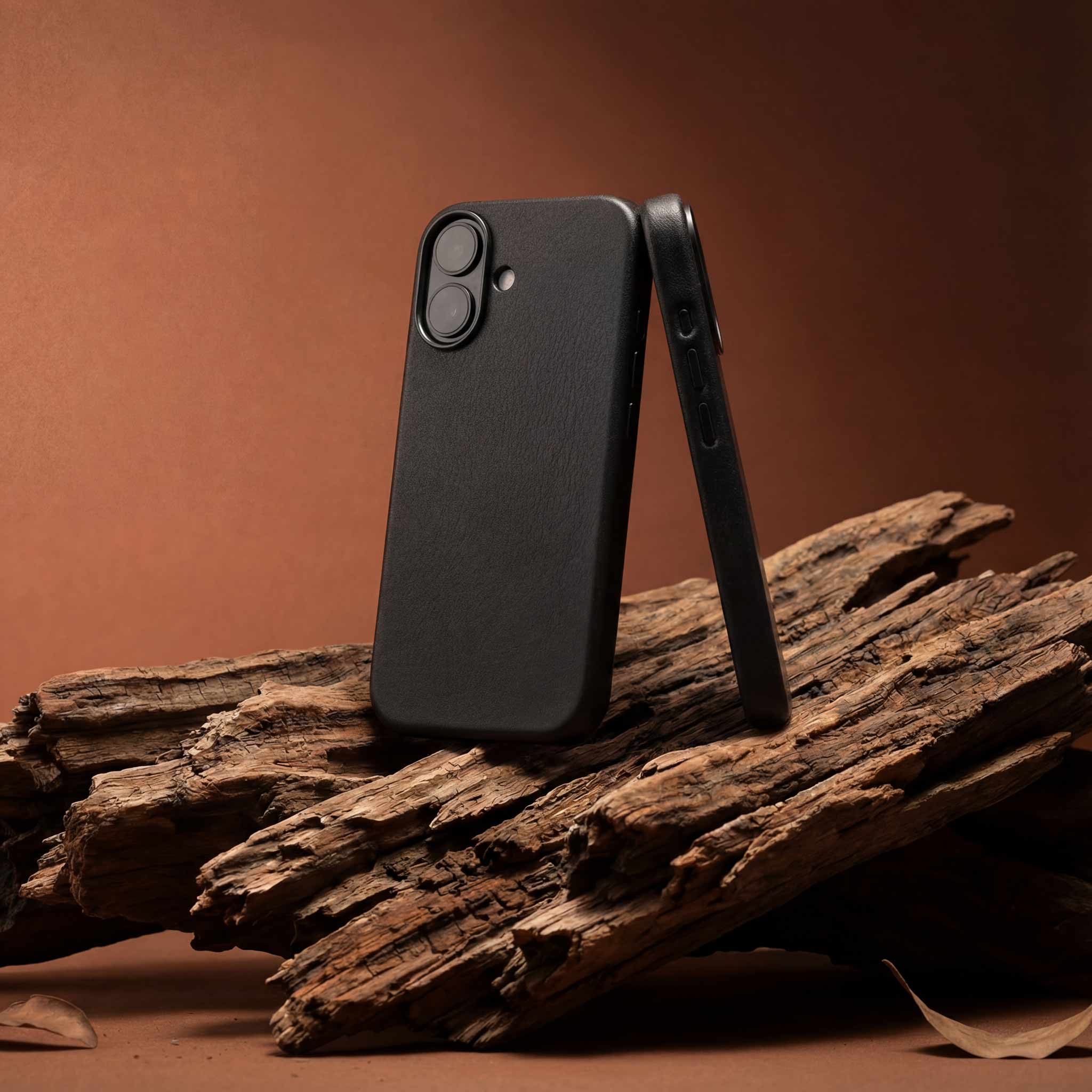 iPhone Lederhülle CHESTER - Leder oder Alcantara case Farbe: Schwarz Größe: iPhone 17 Pack & Smooch