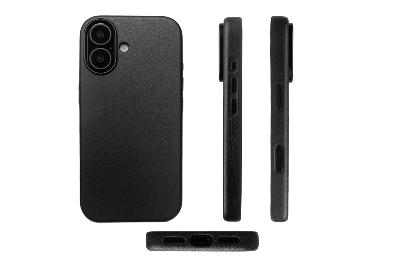 iPhone Lederhülle CHESTER - Leder oder Alcantara case Farbe: Schwarz Größe: iPhone 17 Pack & Smooch