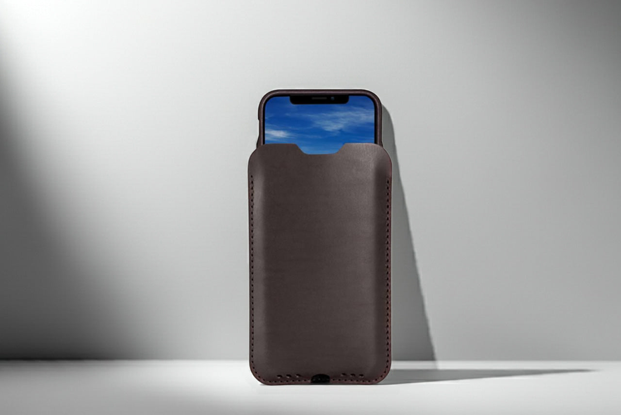 iPhone Hülle KINGSTON aus Leder Farbe: Dunkelgrau-Dunkelbraun Größe: iPhone 17/16e/16/Pro + ältere bis 12 Pack & Smooch