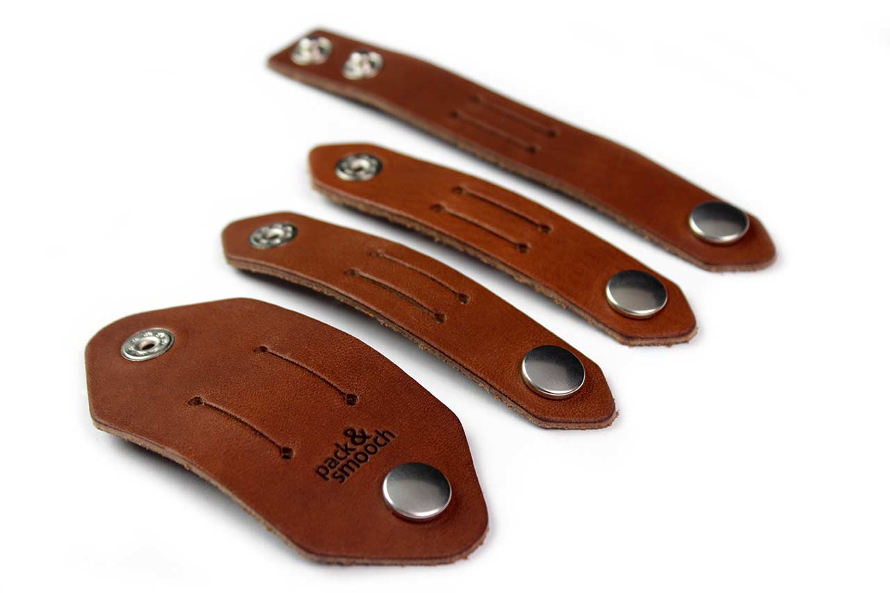 Kabel Organizer Set aus Leder - 4er Set Farbe: Hellbraun Pack & Smooch