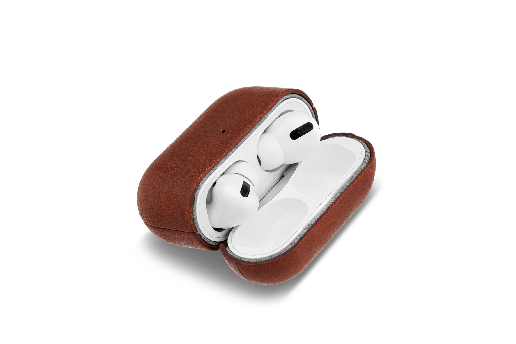 AirPods und AirPods Pro Case OTLEY aus Leder, hellbraune Lederhülle für AirPods Pro 3, stilvolles Design.