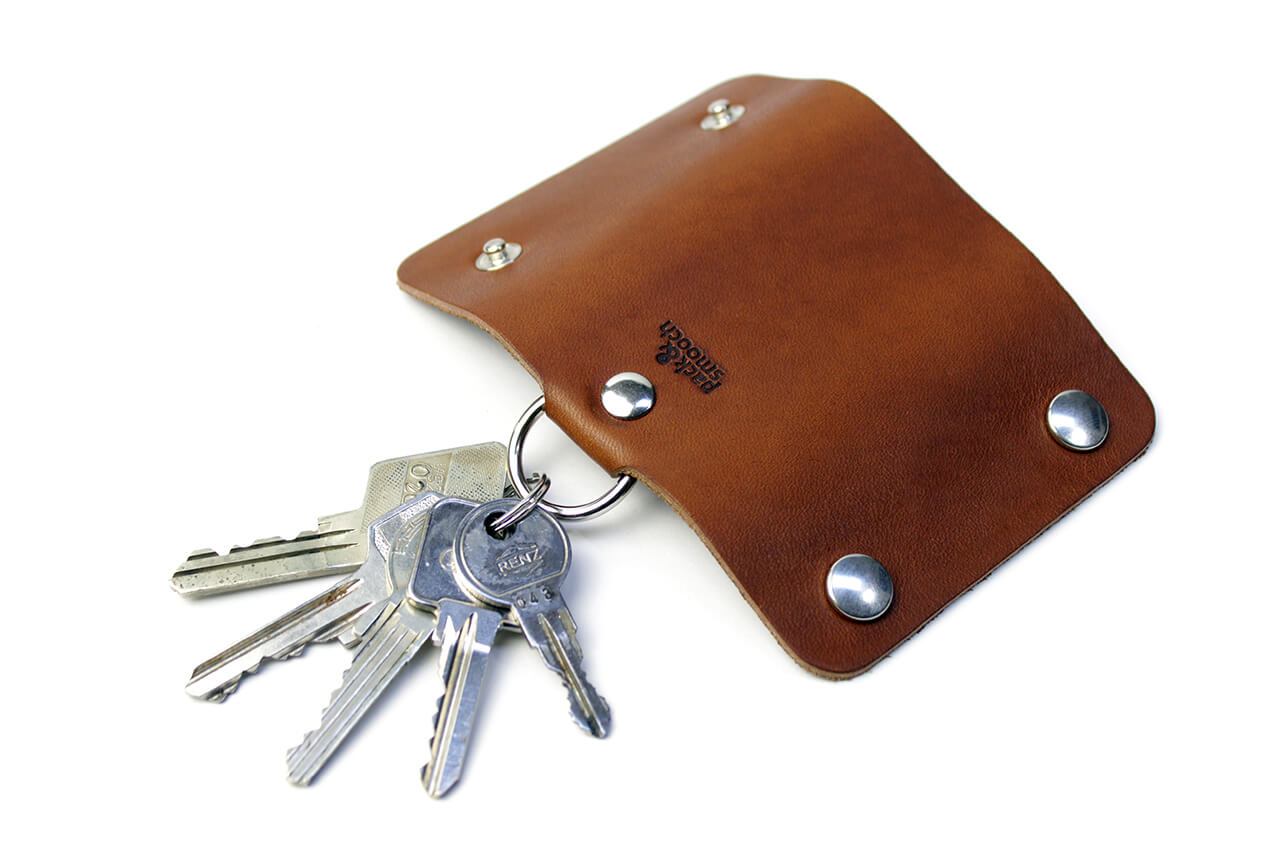 Schlüsselmäppchen FESTMOKER aus Leder Farbe: Hellbraun Pack & Smooch