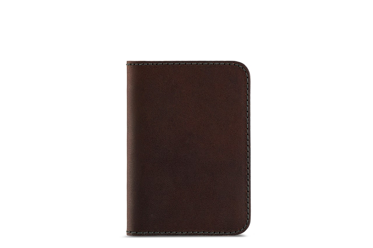 HERFORD Miniwallet – Kartenetui aus Premium-Leder in Schokobraun, schlankes Design, handgefertigt.