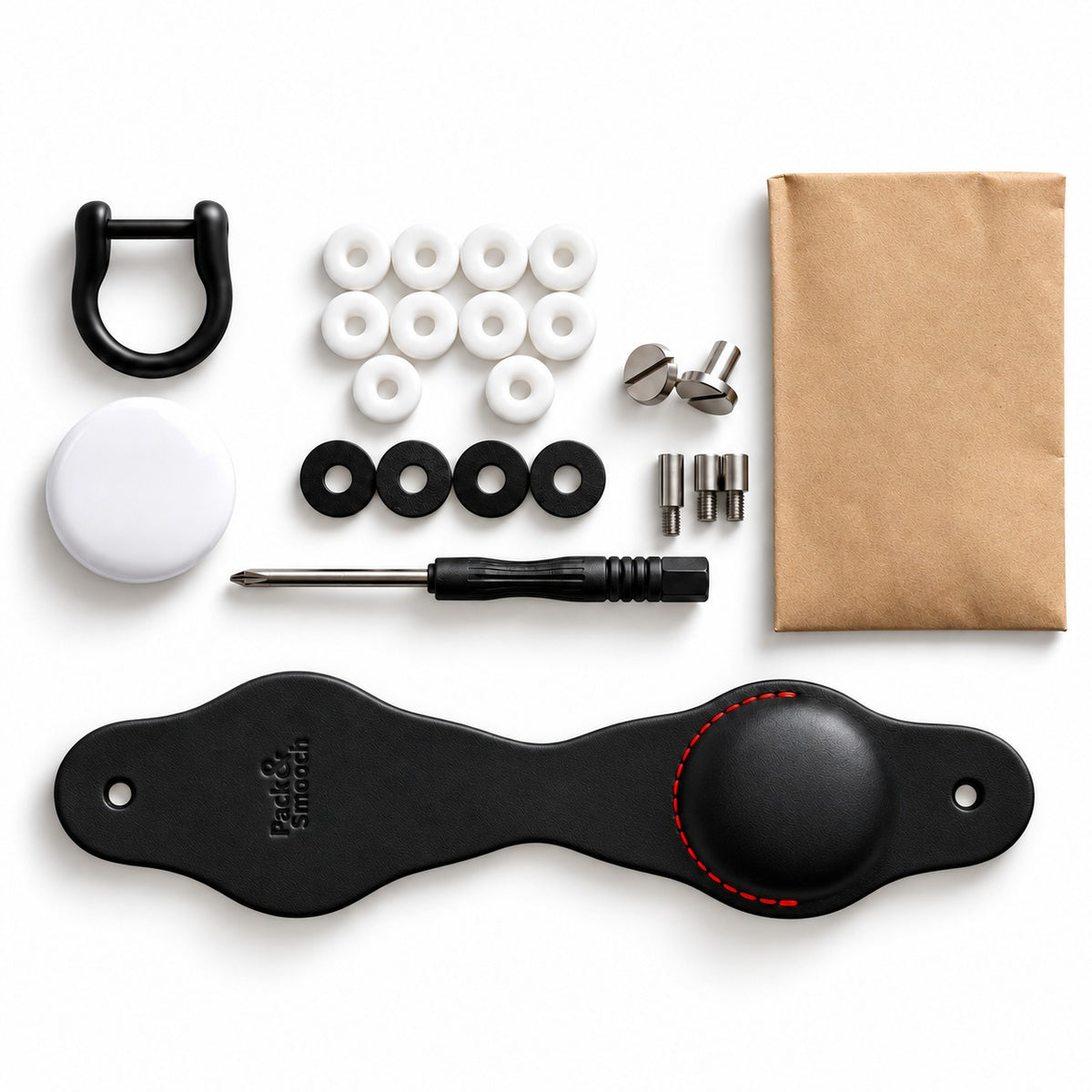 6d devon red stitch lieferumfang d ring abstandsringe schrauben geschenkverpackung