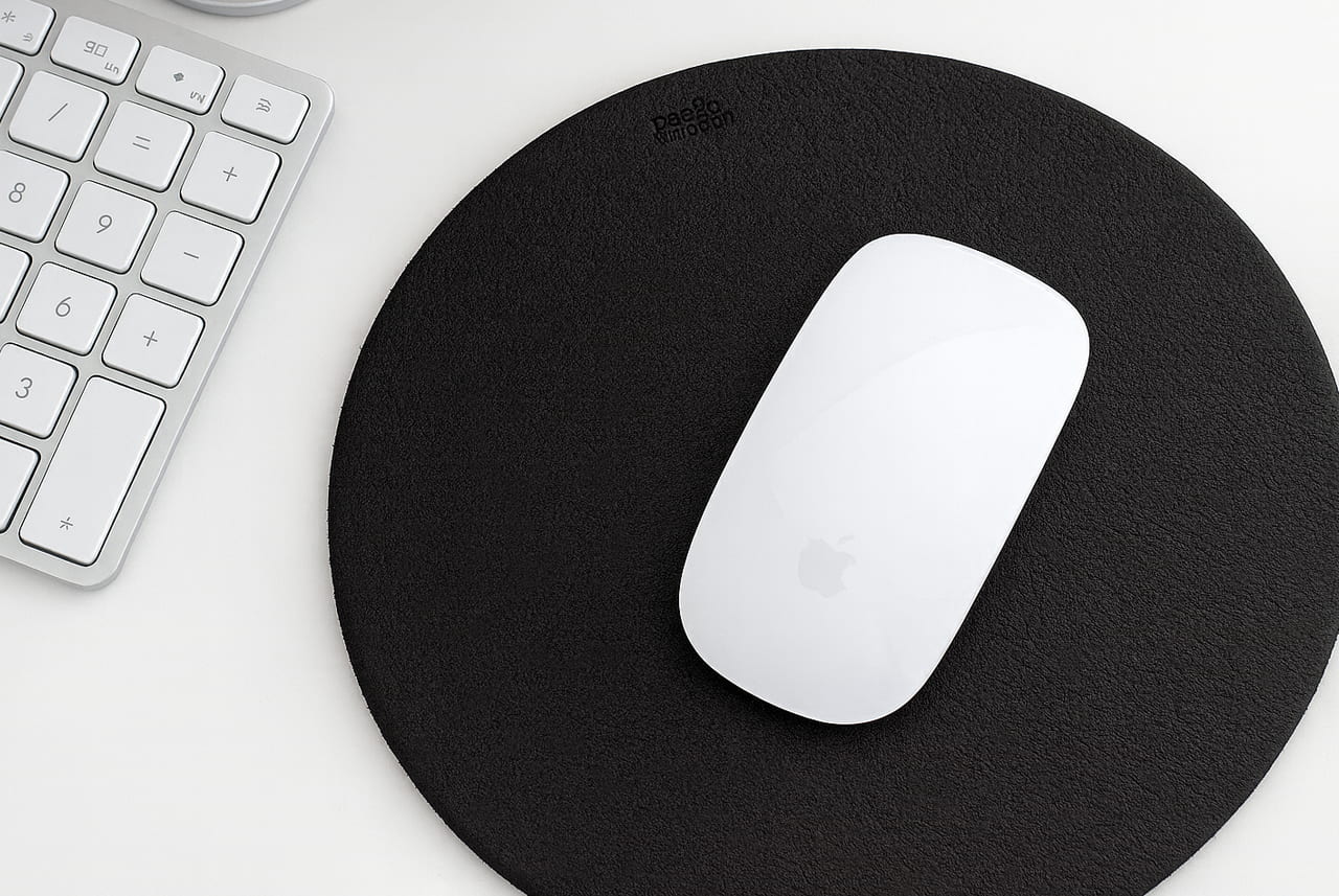 Mouse pad of leather - natural rubber