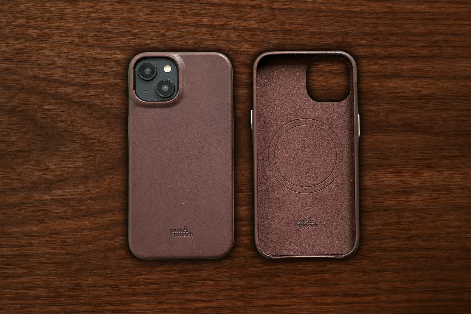 iPhone Leather Case CHESTER made of leather - Leather / dark brown / iPhone 15