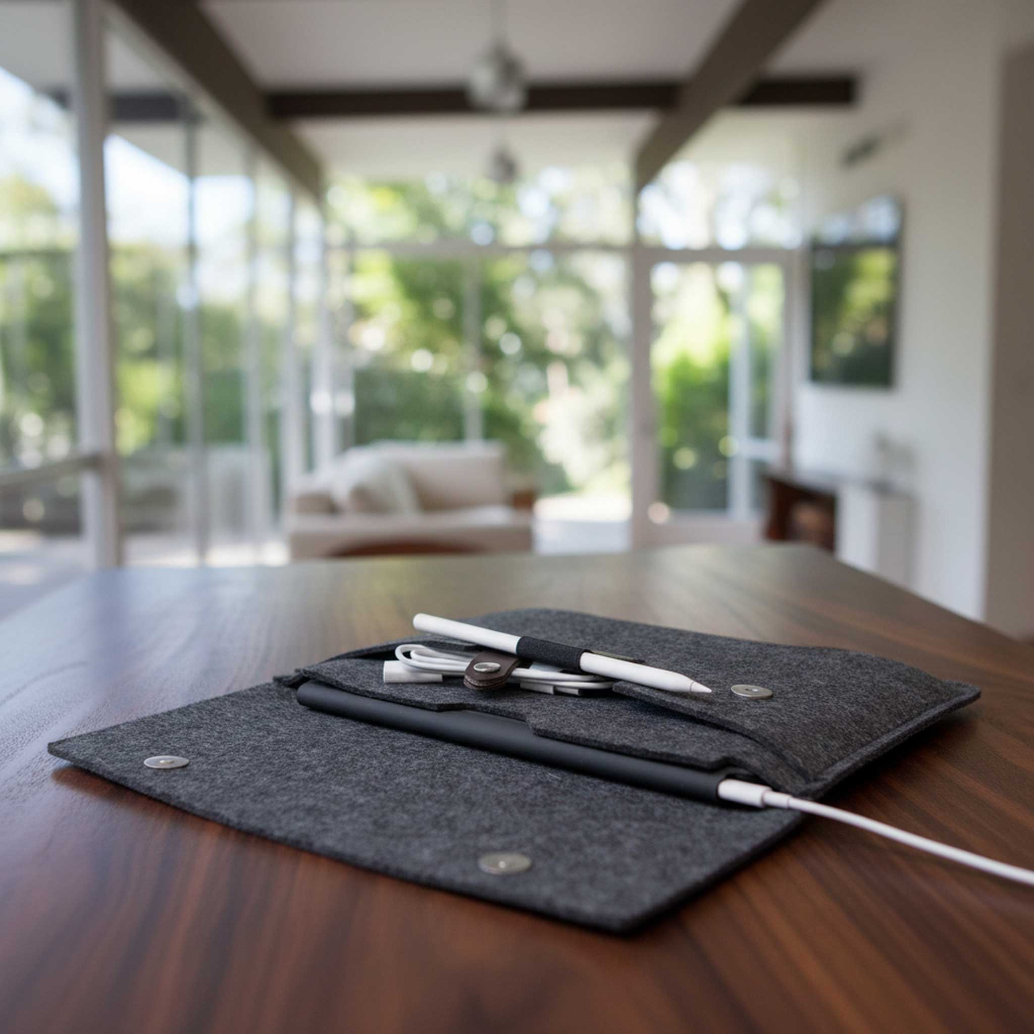 iPad Hülle HAMPSHIRE aus Wollfilz Größe: iPad Pro/Air 11"/ 10.9"+ Keyboard Pack & Smooch