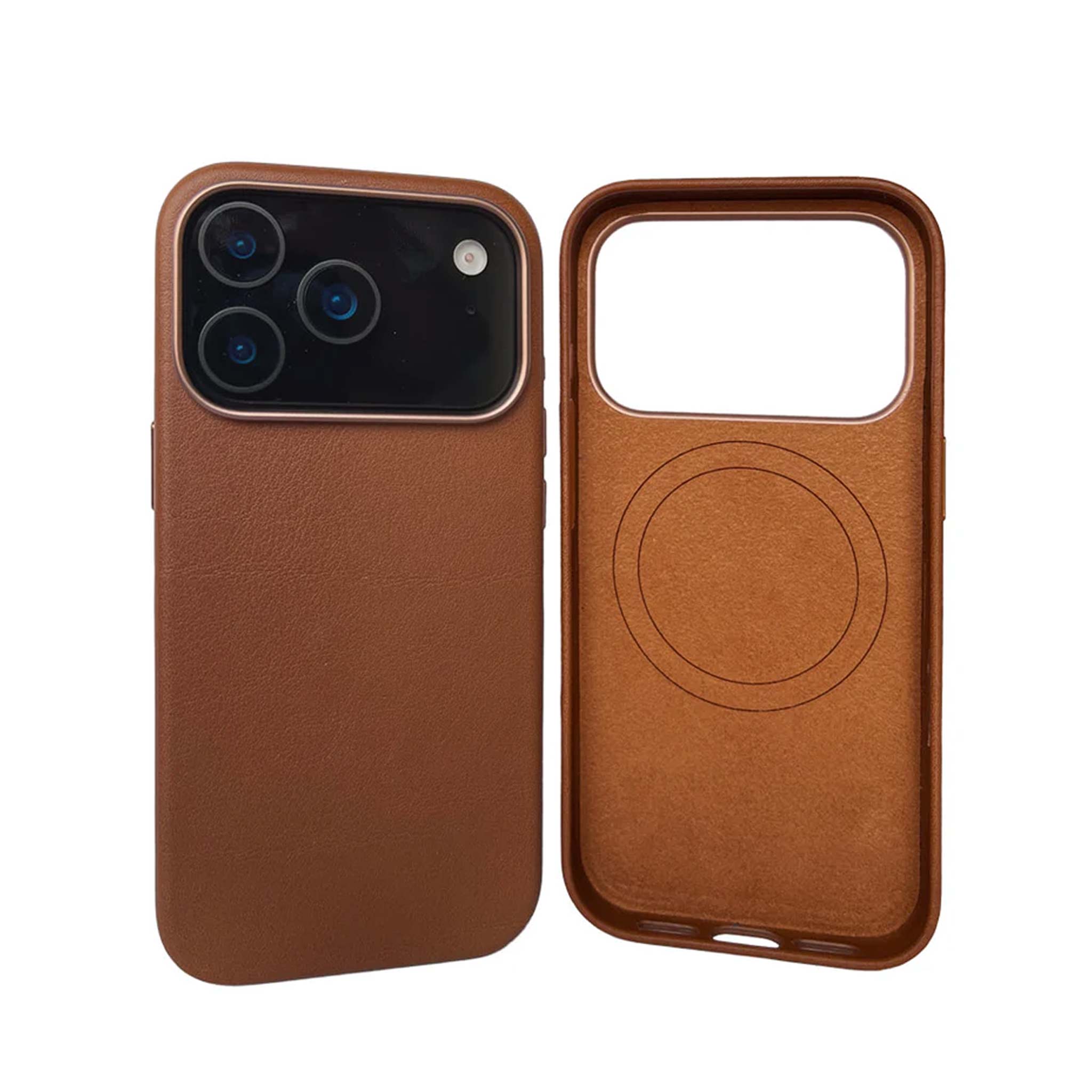 iPhone Lederhülle CHESTER - Leder oder Alcantara case Farbe: Hellbraun Größe: iPhone 17 Pro Pack & Smooch