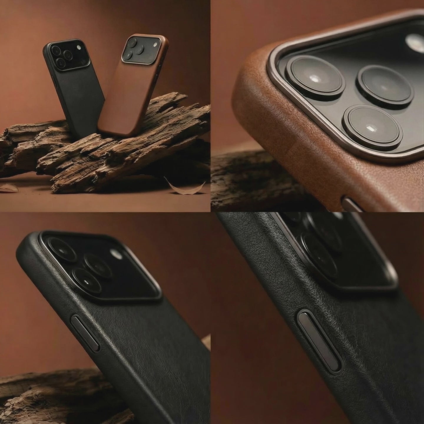 iPhone Lederhülle CHESTER - Leder oder Alcantara case Farbe: Hellbraun Größe: iPhone 17 Pro Pack & Smooch