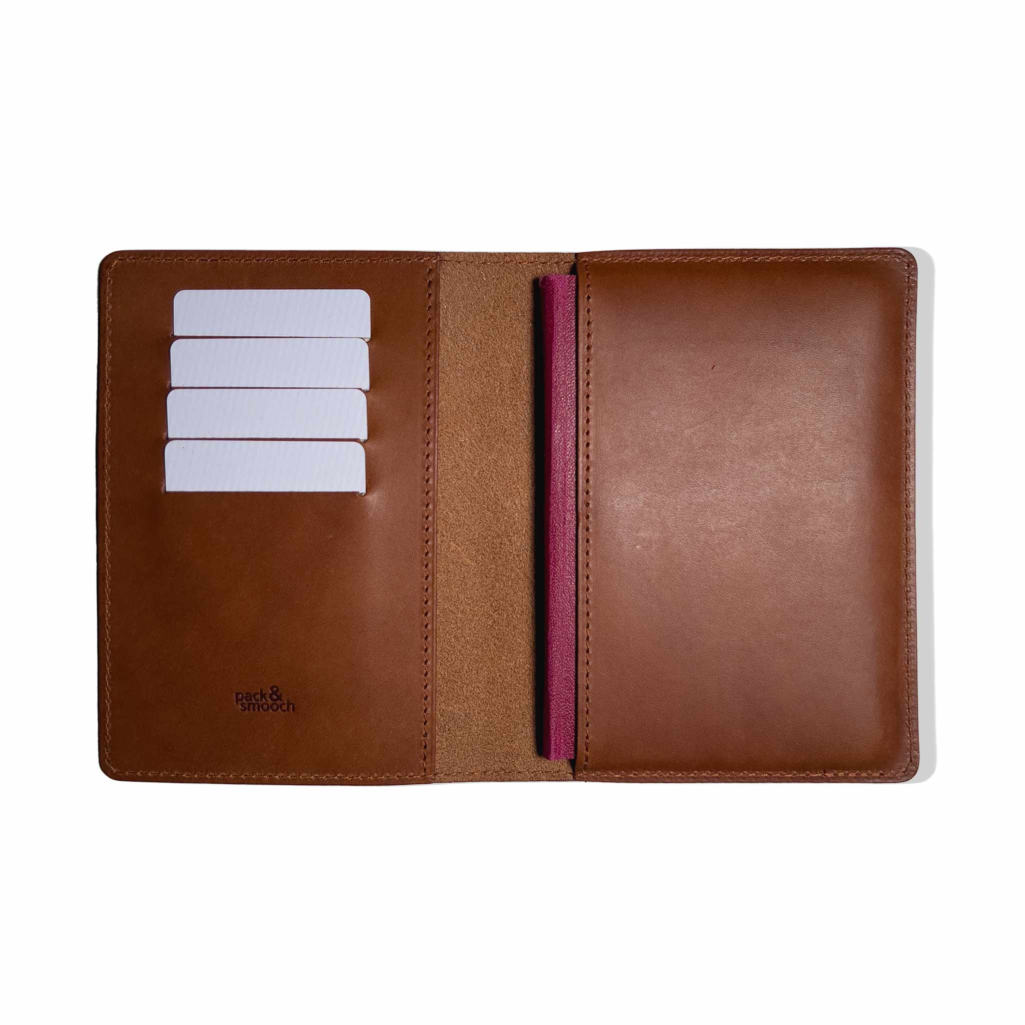 Reisepasshülle aus Leder Farbe: Hellbraun Pack & Smooch