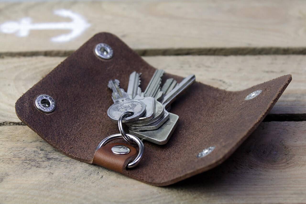 Schlüsselmäppchen aus italienischem Leder