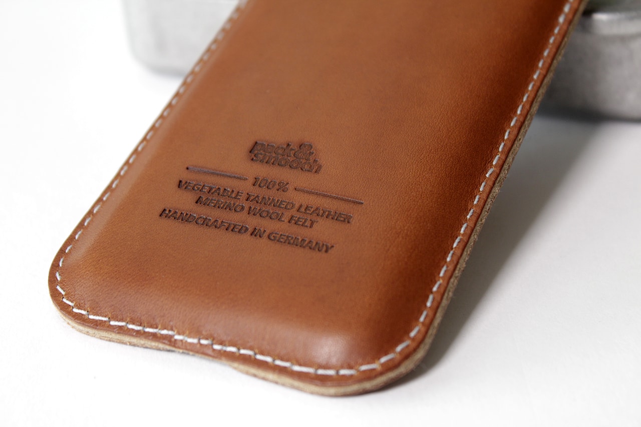 leather backside of iPhone sleeve Kingston