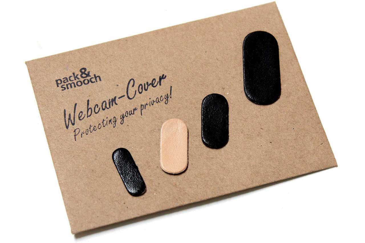 Webcam cover made of leather