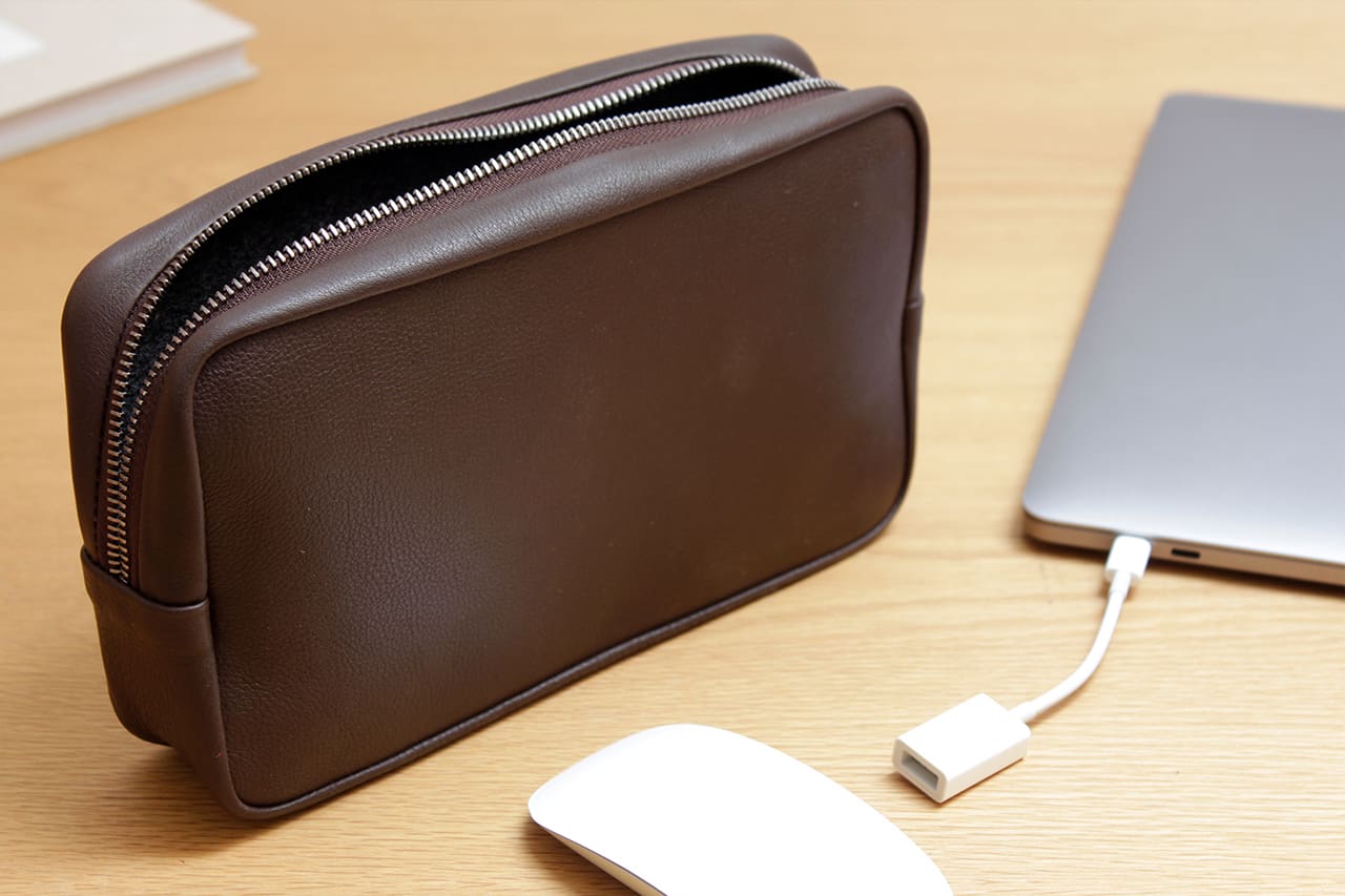 Leather accessory bag Longford for MacBook and iPad accessories