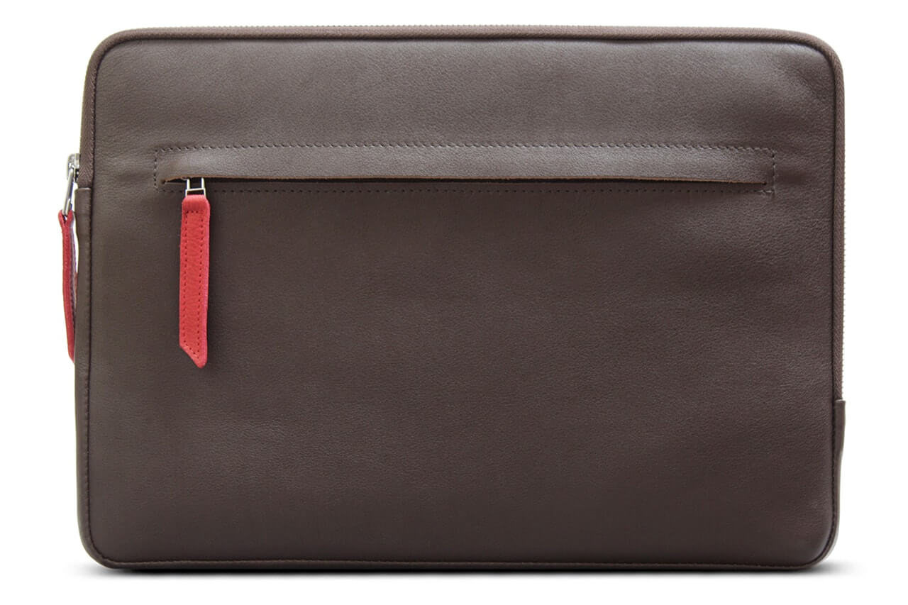 Leather Macbook Sleeve dark brown